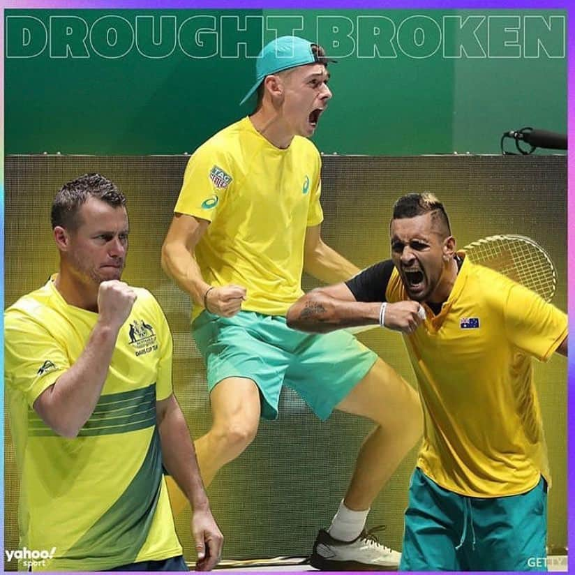 アレックス・デミノーさんのインスタグラム写真 - (アレックス・デミノーInstagram)「And this is what it means 🇦🇺!! Quarters tomoz🔥❄️ let’s get it team!! 😈@aussie_daviscupteam」11月21日 8時54分 - alexdeminaur