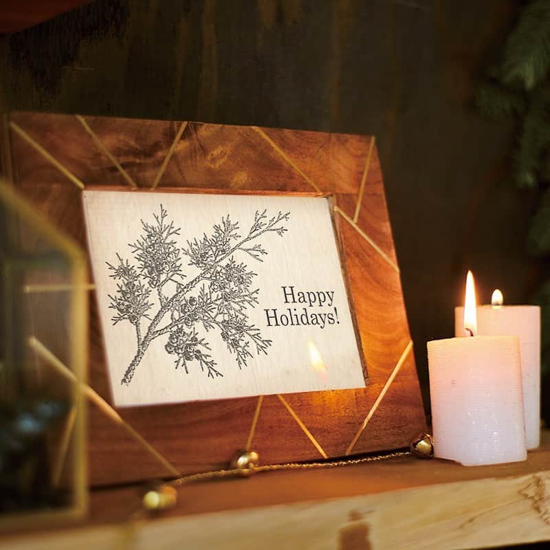 のインスタグラム：「. Decoration Ideas for enjoy Christmas_4 クリスマスカードはフォトフレームに入れて  いつものフォトフレームには、写真じゃなくてお気に入りのクリスマスカードを飾ってみて。 小さな工夫で、クリスマスを感じられるディスプレイに。 . 1年に1度の特別なクリスマスを美しく彩るアイデアとアイテムを、アクタス @actus_press ホームページにてご紹介しています。」