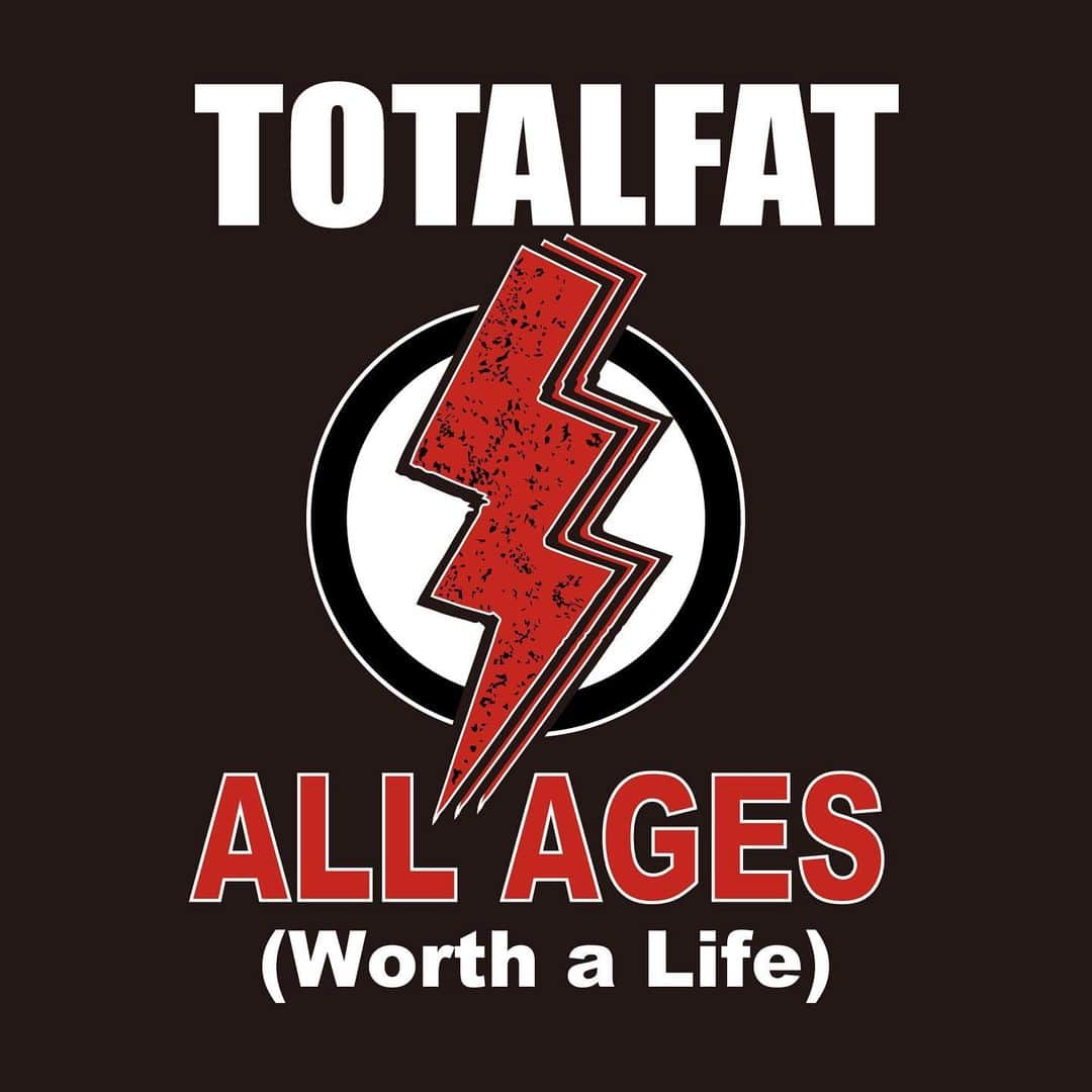 TOTALFATのインスタグラム：「スリーピース第二弾配信シングル 「ALL AGES（Worth a Life）」配信スタート🔥🔥 ・ ・ ・ ⚡️Message from Shun⚡️ 「歳相応」 俺の大嫌いな言葉。 ことに音楽やライブには決して在るべきではないと思っている概念です。 BAD RELIGION、NOFX、THE OFFSPRING、BLINK182… 俺たちのヒーローは一度だってそんな言葉を使ってキッズたちに「諦めろ」と言わなかった。パンクロックが俺たちに教えてくれたのはその真逆。 「お前がそれをやるのに、遅いなんてことはない」「やらない理由を探すな」「やってから死ね」  パンクロックの教えはいつだって俺たちの人生を足し算で前に進ませてくれたからこそ、TOTALFATも前に進み続ける。20年目でこんなにもフレッシュにバンドが歩みを進められるのだから、その証明をこの曲で。 「ALL AGES（Worth a Life）」=言い訳なき人生に価値を！！！ ・ ・ ・ ・ そして年明け ニューアルバムリリース&リリース全国ツアーも開催決定🔥  モバイルファンクラブ「FAT CLUB」にてチケット最速先行受付中 11/20（水）昼12:00〜12/2（月）23:59 https://fc.totalfat.net/  2020年1月22日（水）発売 TOTALFAT 10th Full Album「MILESTONE」  全12曲収録予定 品番：RX-169 価格：¥3,800 形態：CD+DVD レーベル：RX-RECORDS / UK. PROJECT ・ ・ ・ ・ 「MILESTONE Tour 2020」 2月26日（水）千葉LOOK 2月28日（金）水戸LIGHT HOUSE 3月01日（日）宇都宮HEAVEN’S ROCK VJ-2 3月07日（土）松阪M’AXA 3月08日（日）豊橋club KNOT 3月12日（木）京都MUSE 3月14日（土）高松TOONICE 3月15日（日）松山W studio RED 3月20日（金祝）仙台enn 2nd 3月22日（日）石巻BLUE RESISTANCE 4月04日（土）札幌KLUB COUNTER ACTION 4月06日（月）下北沢GARDEN　＜〜TOTALFAT 20th Anniversary Day〜＞ 4月09日（木）岡山PEPPERLAND 4月11日（土）山口LIVE rise SHUNAN 4月12日（日）福岡Queblick 4月14日（火）神戸KINGSX 4月18日（土）秋田Club SWINDLE 4月19日（日）盛岡the five morioka 5月09日（土）出雲APOLLO 5月10日（日）広島SECOND CRUTCH 5月15日（金）松本ALECX 5月16日（土）静岡UMBER 5月23日（土）新潟CLUB RIVERST 5月24日（日）金沢vanvanV4 5月30日（土）熊本Django 5月31日（日）鹿児島SR Hall」