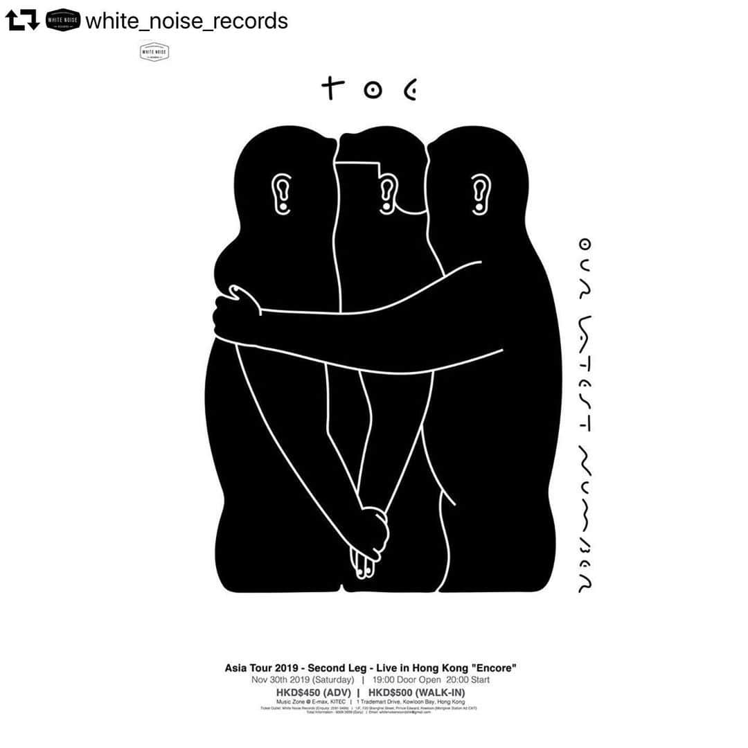 山嵜廣和のインスタグラム：「#repost @white_noise_records ・・・ [SHOW ANNOUNCEMENT]﻿ ﻿ toe OUR LATEST NUMBER  Asia Tour 2019 - Second Leg - Live in Hong Kong "Encore" ﻿ ﻿ 預售門票將喺30號 (星期三) 中午12點於 White Noise Records (實體飛) 與及 PUTYOURSELF.in (網上飛)公開發售 。﻿ ﻿ Advance ticket will be available for sales start from 12:00 noon on 30th at White Noise Records (Paper Ticket) and PUTYOURSELF.in (Online Ticket). ﻿ ﻿ =========================================﻿ ﻿ Date: Nov 30th 2019 (Saturday)﻿ Time: door open at 19:00, start at 20:00﻿ Venue:  Music Zone @ E-max, KITEC ﻿ Address: 1 Trademart Drive, Kowloon Bay, Hong Kong﻿ ﻿ Ticket Price: HKD$450 (ADV) / HKD$500 (WALK-IN)﻿ ﻿ Ticket Outlet:﻿ White Noise Records (Enquiry: 2591 0499)﻿ 九龍太子上海街720號1樓（旺角站A2出口）﻿ 1/F, 720 Shanghai Street, Prince Edward, Kowloon (Mongkok Station A2 EXIT)﻿ ﻿ Online:﻿ PUTYOURSELF.in ﻿ https://bit.ly/2BKi0I6﻿ ﻿ Total Information / 節目查詢: 2591 0499 / 9309 3659 ﻿ email: whitenoiserecordshk@gmail.com﻿ ﻿ #toe #toejapan #toeband #white_noise_records」