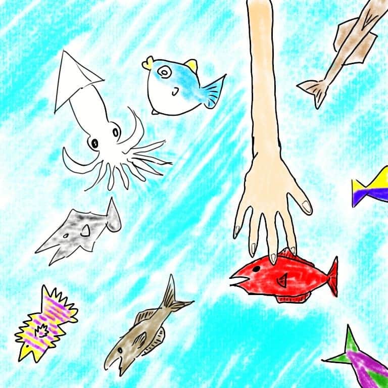ニシダのインスタグラム：「諦めの良い生け簀の魚」