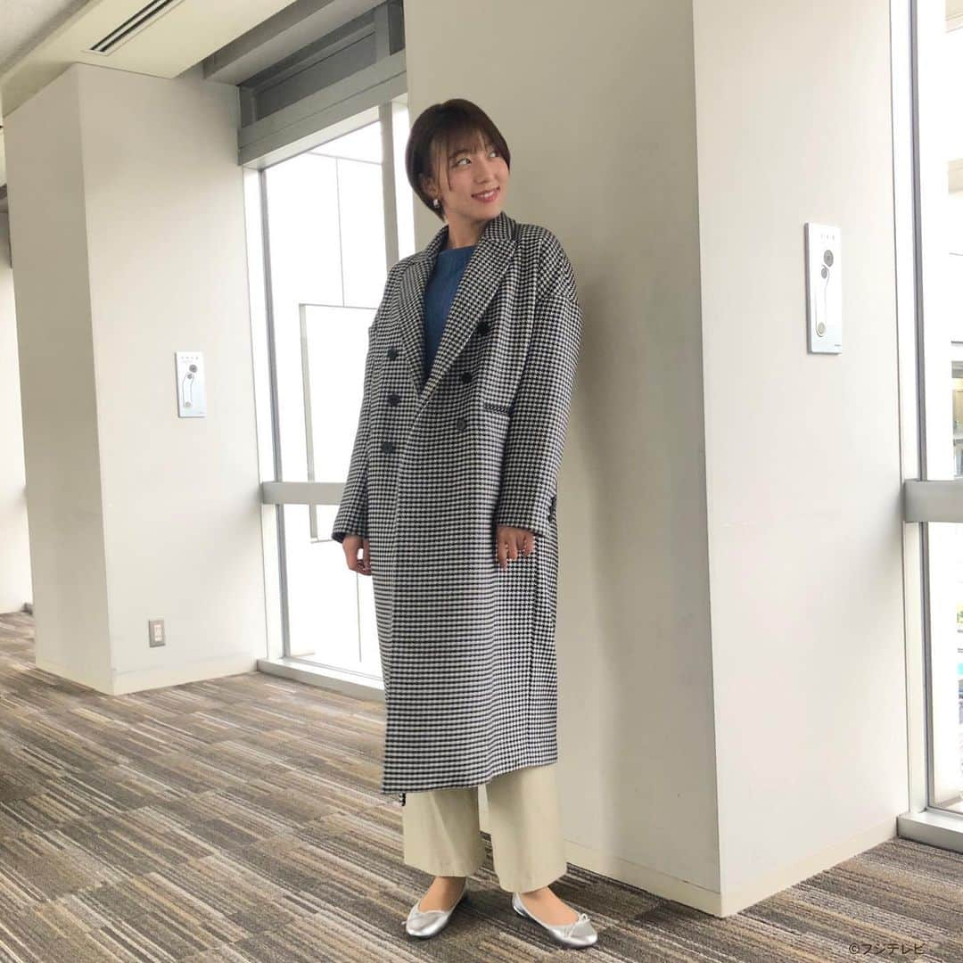 フジテレビ「めざましテレビ」さんのインスタグラム写真 - (フジテレビ「めざましテレビ」Instagram)「11月21日（木）きょう何着て行く？ ・ ファッション雑誌CanCamとコラボした お天気コーナー「きょう何着て行く？」 阿部華也子ちゃんの毎日のコーデを紹介♪ ・ 【きょうのコーデ】 コート→#バナナリパブリック 2万7626円 ニット→#ViS 3980円 パンツ→#RANDEBOO 9400円 靴→#インターショシュール 2万2000円 イヤリング→#アネモネ 1800円 ・ 【コーデのポイント】 千鳥格子のコートで上品なコーデ🧥 スイートな柄なのでモノトーンや チェスタータイプのものを選ぶと大人っぽくきまります✨ 白いパンツを合わせてスタイリッシュに👀✨ ・ #めざましテレビ #きょう何着て行く？ #阿部華也子 #今日のコーデ#コーデ #CanCam #今日のファッション#ootd #きょう何着て行く？は月〜金朝6時22分ごろ放送！」11月22日 2時26分 - mezamashi.tv