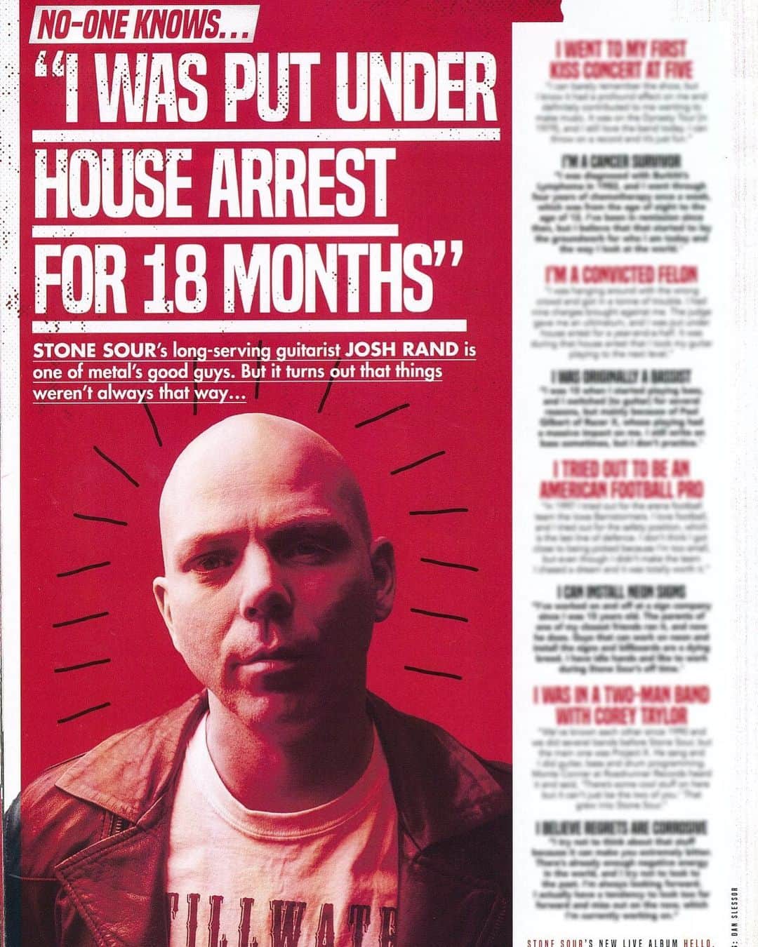 Stone Sourのインスタグラム：「Pick up this week’s issue of @kerrangmagazine_ to find out facts about @joshrandofficial that ‘No-One Knows…’」