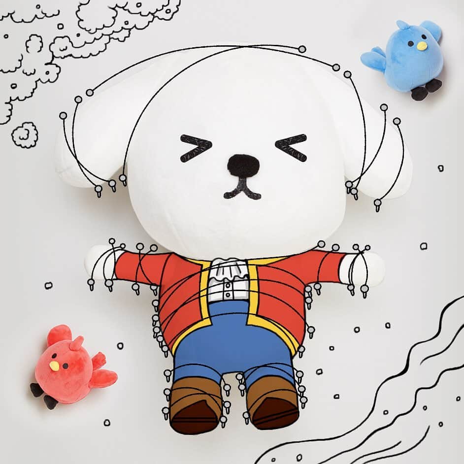 のインスタグラム：「目が覚めたら小人たちにつかまってた… #ダス犬が大きくなっちゃった #ここはどこ #チリトリってば見てないで助けてよ」