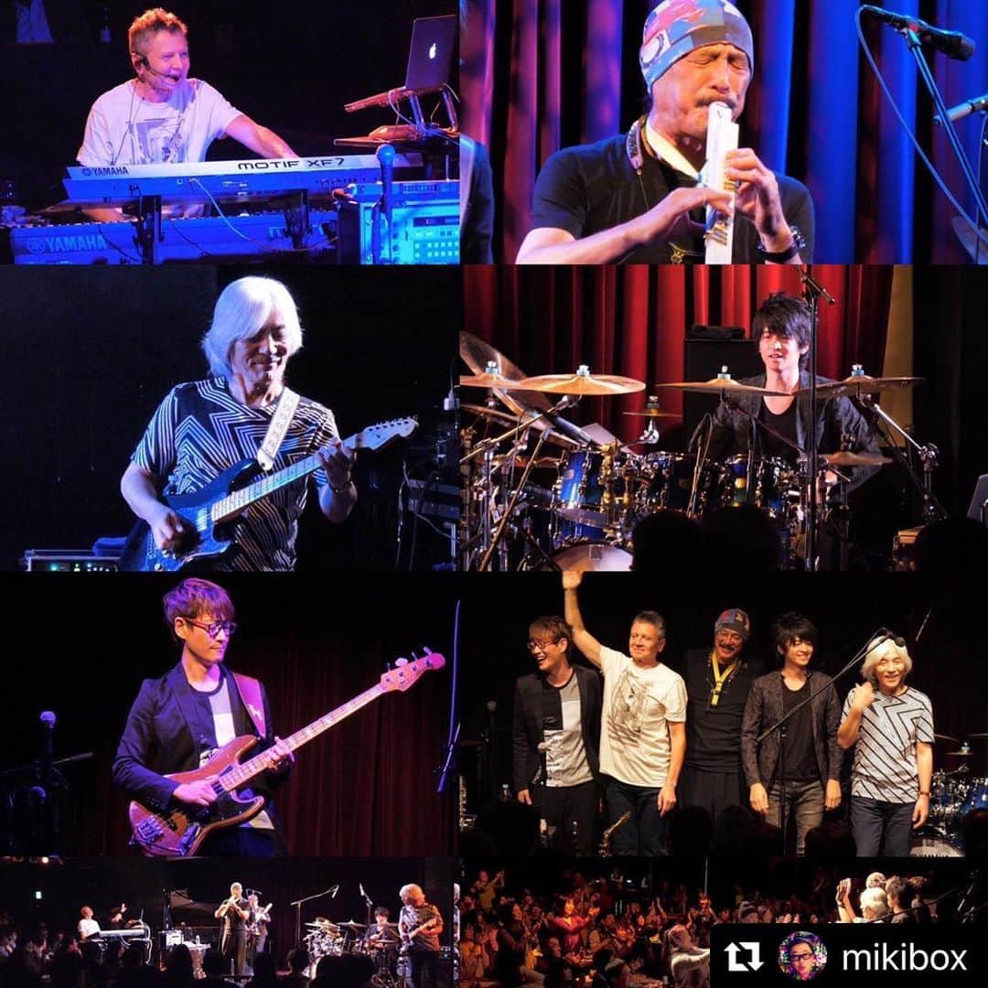 坂東慧のインスタグラム：「#Repost @mikibox with @make_repost ・・・ 本日からT-SQUARE featuring Phlippe Saisse@Blue Note Tokyo  3Daysです。旅帰りでメンバーノリに乗ってますよ！このメンバーでの演奏機会は当面無いですから、お見逃しなき様！ 定例化したいですけど、かなり難しい！ また、アルバムを一緒に作れば可能性も出てくるかもしれませんね(^^) 企画案練りに練ってまた頑張っちゃおうなかなぁ！🤣なんて(^^)」