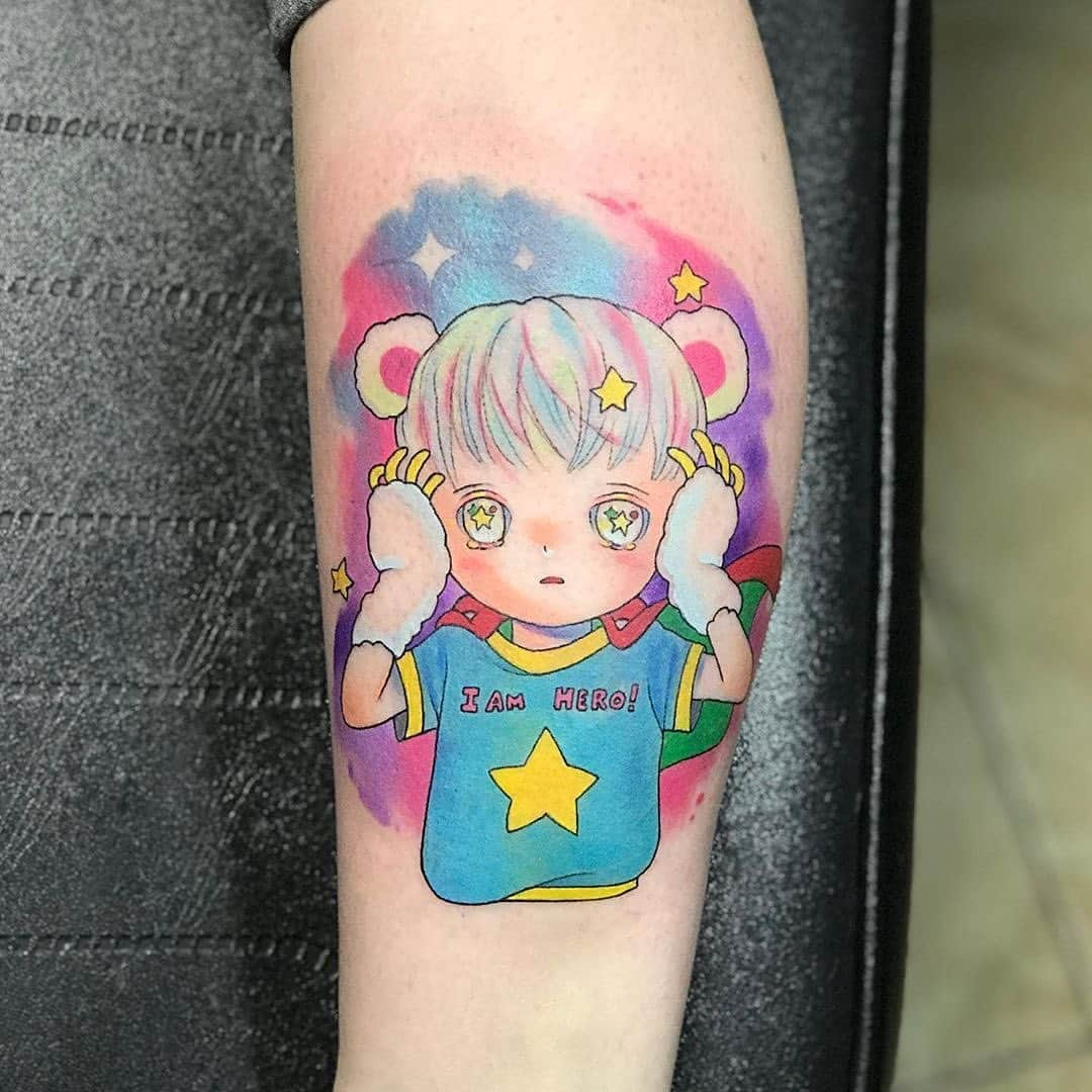 下田ひかりさんのインスタグラム写真 - (下田ひかりInstagram)「Omg😍💕💕💕 amazing tattoo by @renzoartss based on one of my paintings!! Thank you for sharing this with me! 🙌🙏 If you have tats of my work, please tag me @hikarishimoda #hikarishimoda because I love seeing them!!」11月22日 9時41分 - hikarishimoda