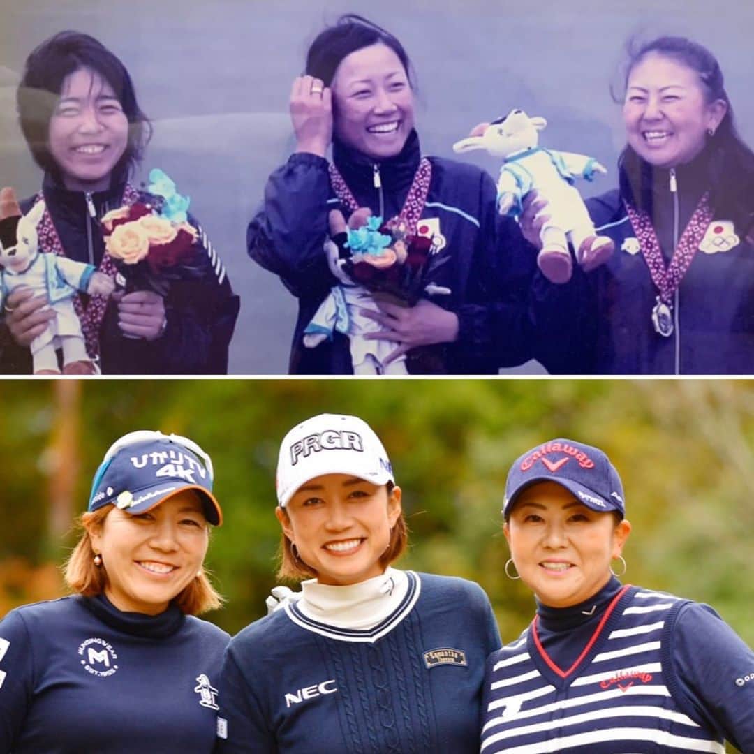 佐伯三貴のインスタグラム：「13年間本当にありがとうございました😊 悔しい最後となりましたが私のゴルフライフはまだ終わったわけではないししばらく休んでまた皆様に会えるのを楽しみにしています🥰❤️🙏 この2日間最高のメンバーで回れたこと大会関係者様のご配慮本当に感謝しています。  美香ちゃん、江里菜本当にありがとう😭  最高だったよ😍  またゆっくり気持ちを綴りたいと思います😊  2006年のアジア大会からこんなに成長しました！笑」
