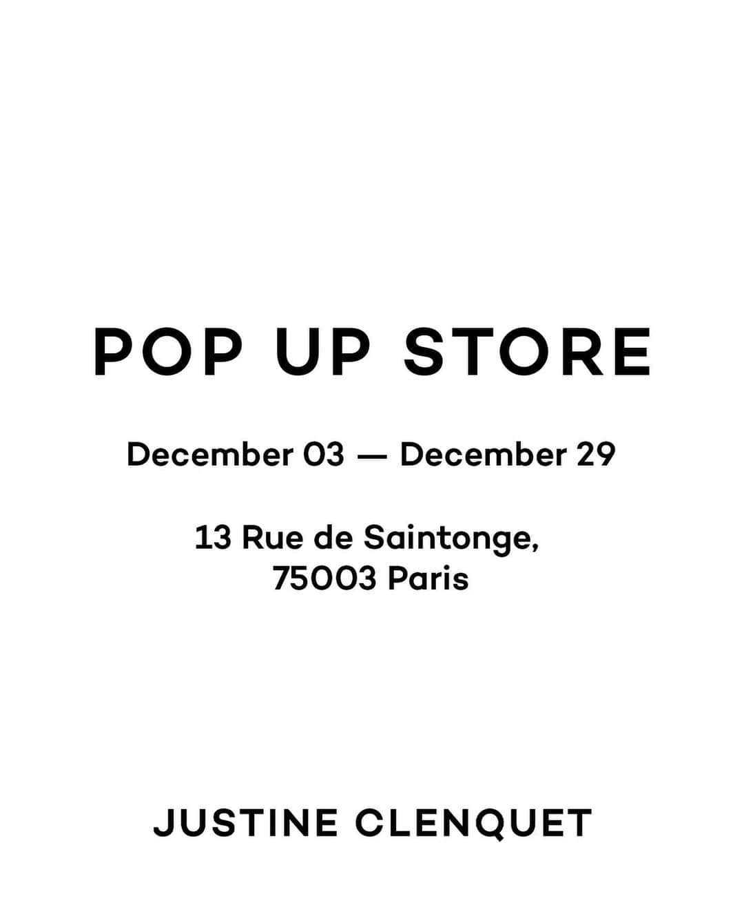 Justine Clenquetさんのインスタグラム写真 - (Justine ClenquetInstagram)「We are thrilled to announce you the opening of our Paris Pop up Store from 3rd to 29th December at 13 rue de Saintonge. 🥂Let’s celebrate with us Friday the 6, we will prepare some suprises for you🥂 Link in bio for more. See you there💞 #justineclenquet #popupstore」11月22日 17時27分 - justineclenquet