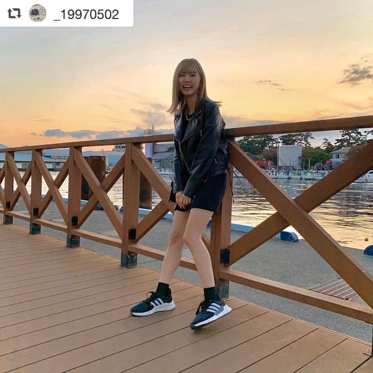 のインスタグラム：「. #repost @_19970502 たまにはスニーカーコーデ👟🖤 みなさんどうですか？？ . .  #アスビー #asbee #アディダス #限定モデル #run90s #デイリーユース #pr」