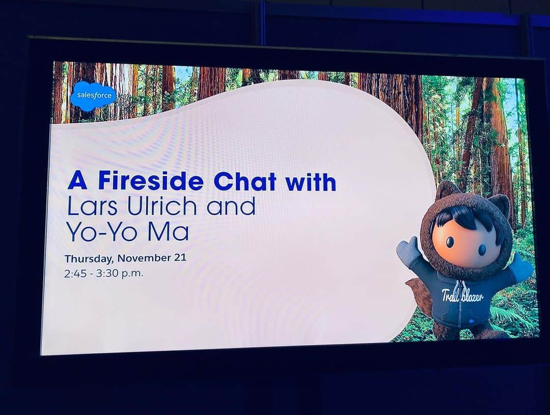 メタリカさんのインスタグラム写真 - (メタリカInstagram)「@larsulrich & @yoyoma at #DF19. ・・・ #Repost @larsulrich ・・・ Honored to be invited as a guest on a panel along with the legendary cellist @yoyoma at this year’s @Dreamforce to discuss using music as a “platform for change.” Incredible & inspiring day at #DF19.」11月23日 0時13分 - metallica