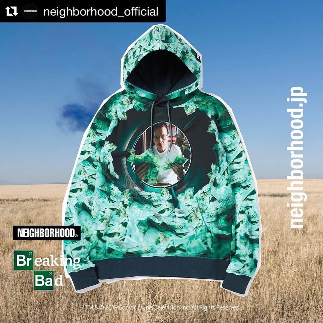 Deepinsideinc.com Storeさんのインスタグラム写真 - (Deepinsideinc.com StoreInstagram)「New in.  #Repost @neighborhood_official with @get_repost ・・・ BBNH CASH / C-HOODED . LS﻿ AVAILABLE IN STORE & ONLINE﻿ // NOV.23 // ﻿ ﻿ TM & ©︎ 2019 Sony Pictures Television Inc. All Right Reserved.﻿ @breakingbad ﻿ #neighborhood ﻿ #breakingbad」11月23日 11時59分 - deepinsideinc.comstore_men
