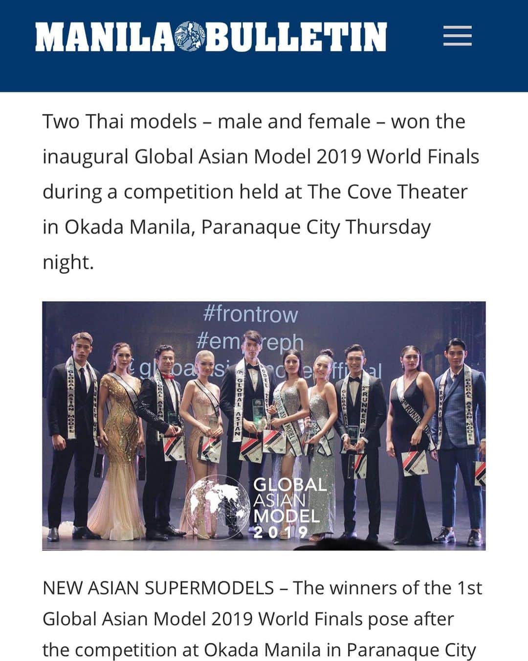 のインスタグラム：「MANILA  BULLETIN 🌎  Luna Matsui JAPAN The result of the world tournament held in Manila has been uploaded to @manilabulletin.  The result was 2nd, but I'm looking forward to future activities ・ マニラで行われた世界大会の結果が @manilabulletin にupされました。結果は2位でしたが、これからの活動が楽しみです🕊  笑顔は世界共通😇 ・」