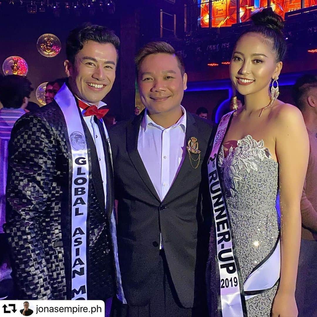 のインスタグラム：「#repost @jonasempire.ph ・・・ So happy they came and competed at the first Global Asian Model World Finals. The 1st runner up for male category @alexander_tomohiro  and the 2nd runner up for female category @lunamatsui_0301 from Japan 🇯🇵 #japan #IAmAsianIAmGlobal #globalasianmodel2019 #frontrow #empireph」