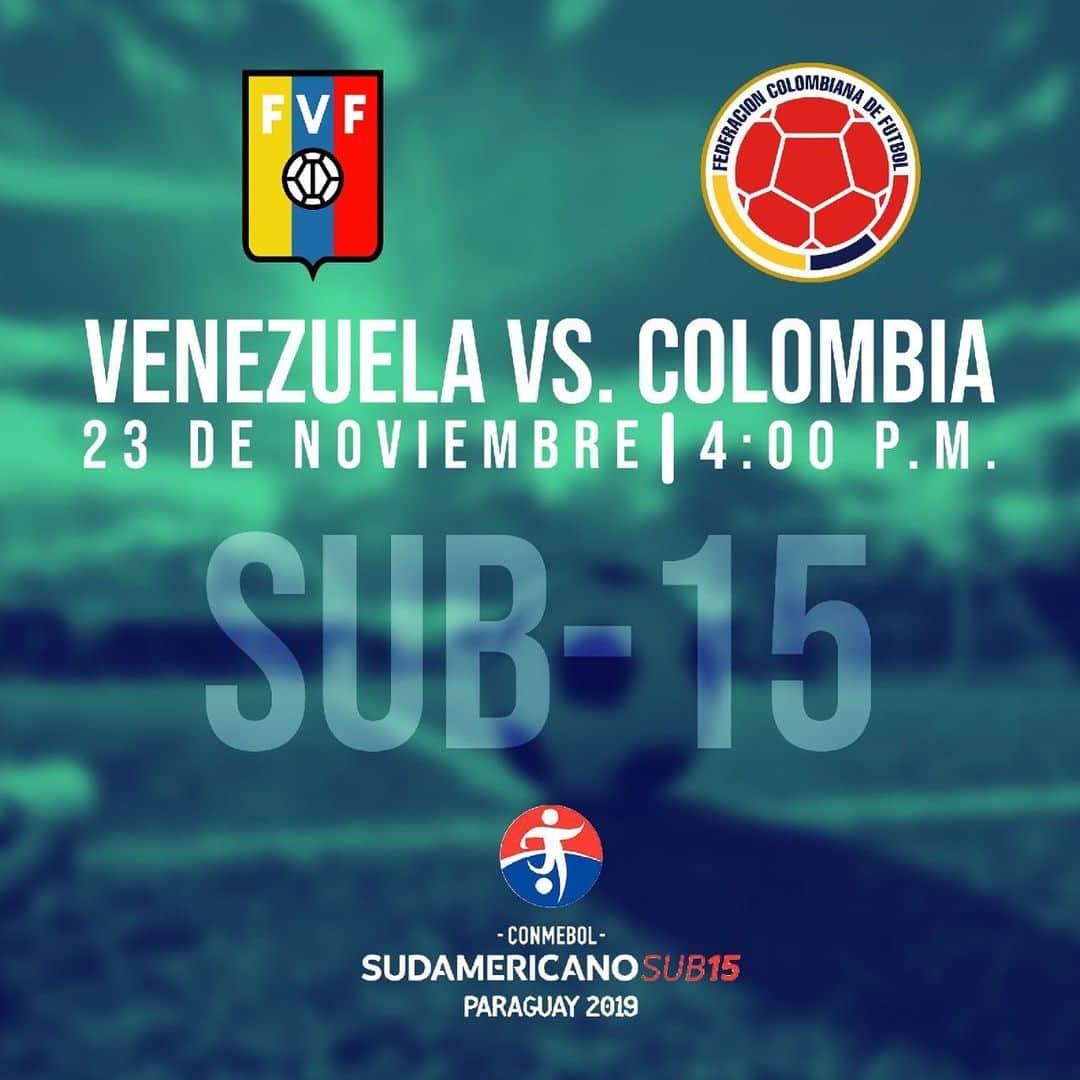 サッカー コロンビア代表チームのインスタグラム：「Hoy nuestra Selección Colombia Sub-15 inicia su participación en el Sudamericano de la categoría que se disputará en Asunción. 📺 Sigue todas las emociones por streaming desde la página de la Conmebol.  Venezuela 🇻🇪 🆚 🇨🇴 Colombia  #COLxVEN #SelecciónColombiaSub15 #vamoscolombia」