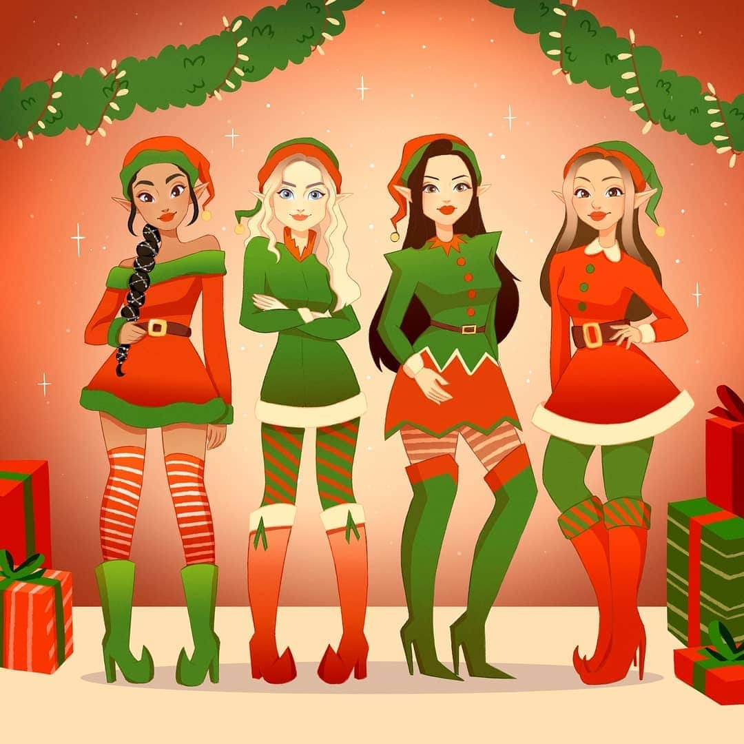 リトル・ミックスさんのインスタグラム写真 - (リトル・ミックスInstagram)「Elf-ed up Mix 🎅 #OneIveBeenMissing 🎨 @lowiy」11月23日 23時03分 - littlemix