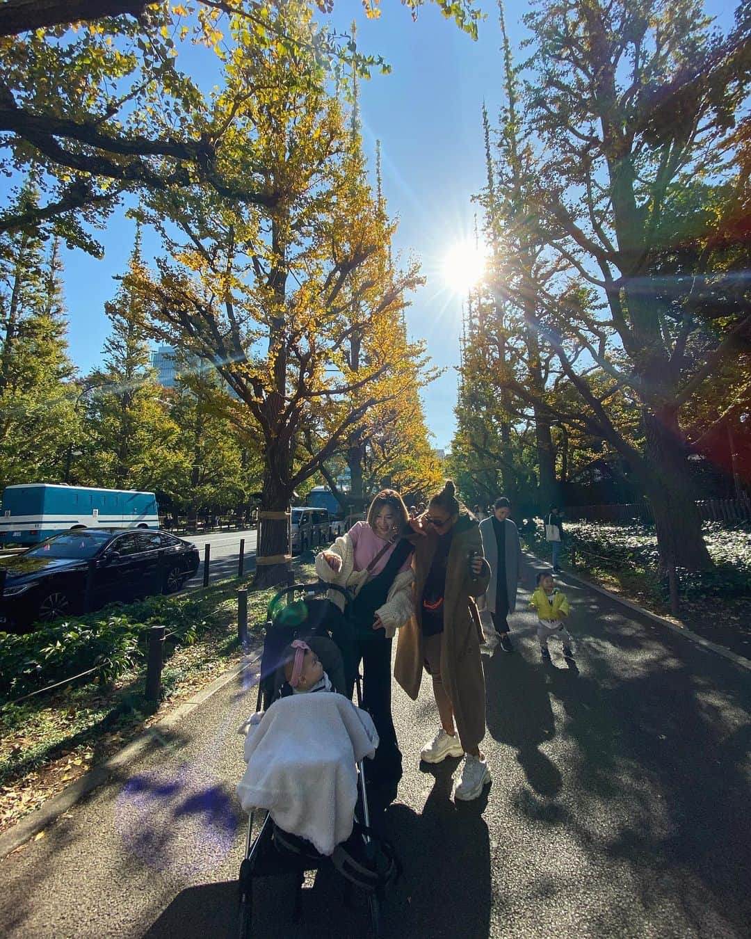 菅又菜摘（ナツ）さんのインスタグラム写真 - (菅又菜摘（ナツ）Instagram)「あさんぽ☀️ 紅葉まだ早かったけど天気良くて 気持ちよかったね🐥🌈 黄色くなったらまた来ようね💛 #外苑前いちょう並木 #いちょう並木 #銀杏並木 #イチョウ並木 #神宮外苑いちょう並木」11月24日 12時07分 - kogenatsu920