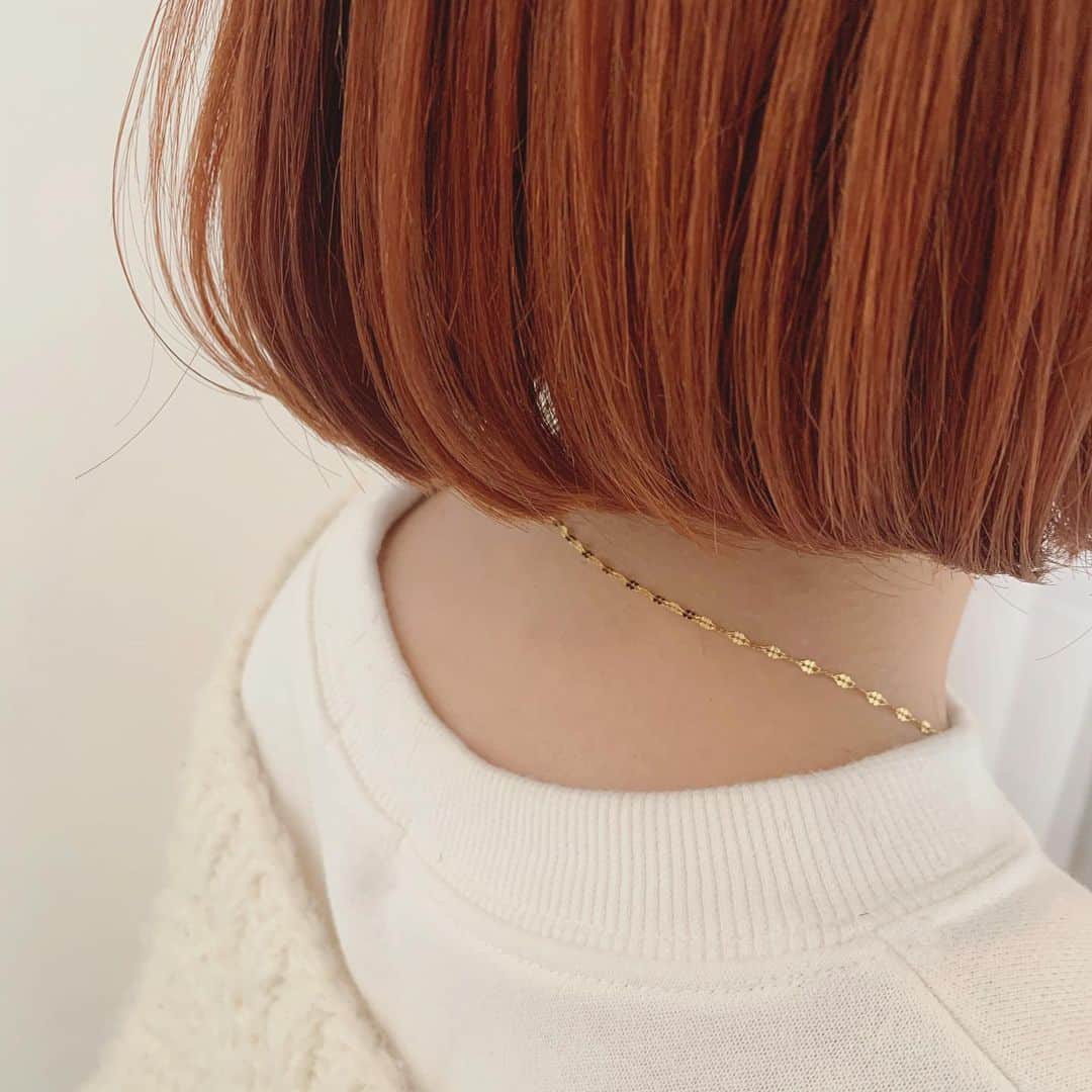 NANA HOSOYAさんのインスタグラム写真 - (NANA HOSOYAInstagram)「オレンジヘアにこの長さ、ゴールドのネックレス、かわいい。🧡🧡🧡」11月24日 21時23分 - nana_hair_tokyo