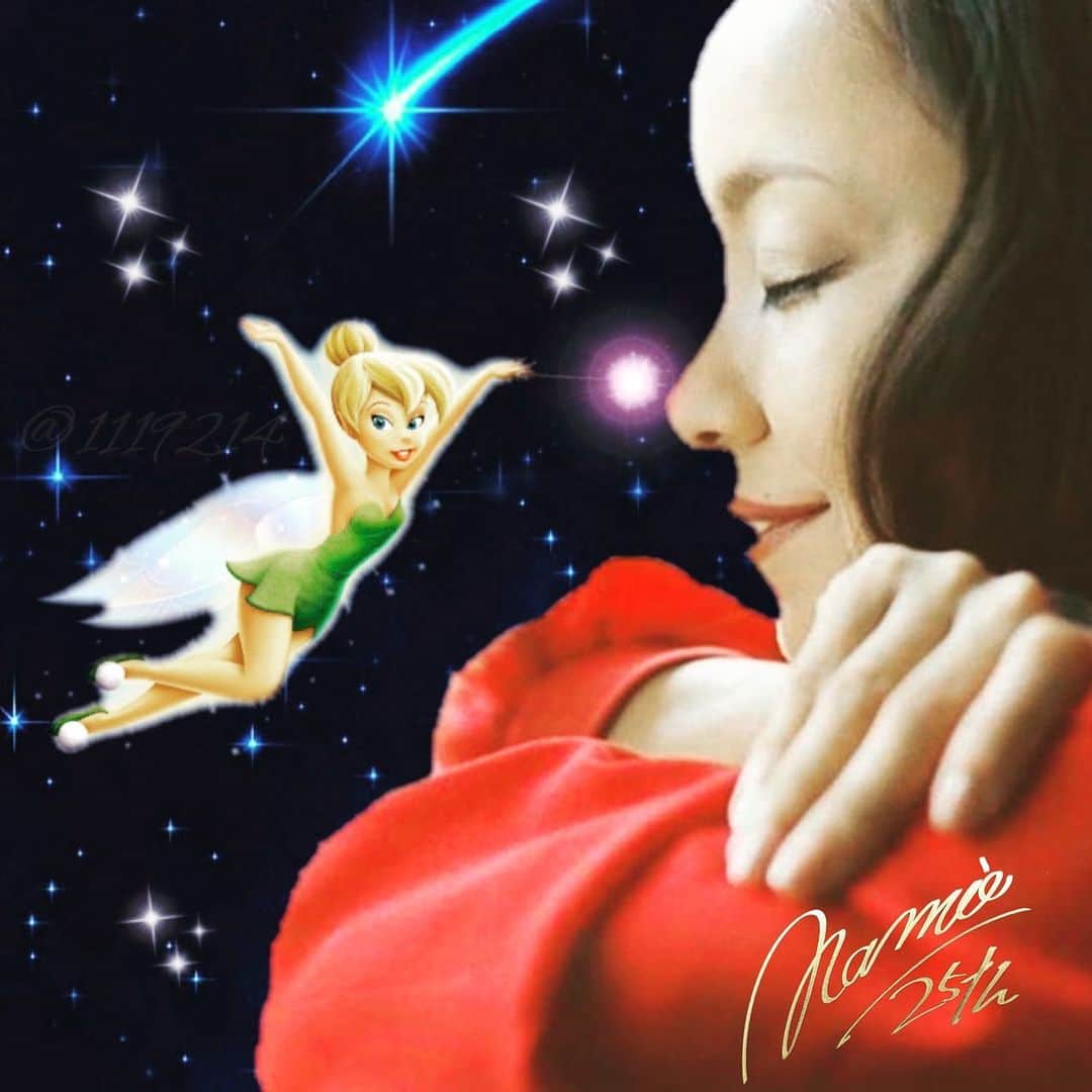 のインスタグラム：「安室ちゃん✖ティンカーベル🧚‍♀️ #安室奈美恵 #namieamuro  #ティンカーベル #ディズニー #イモトさん結婚おめでとう㊗️」
