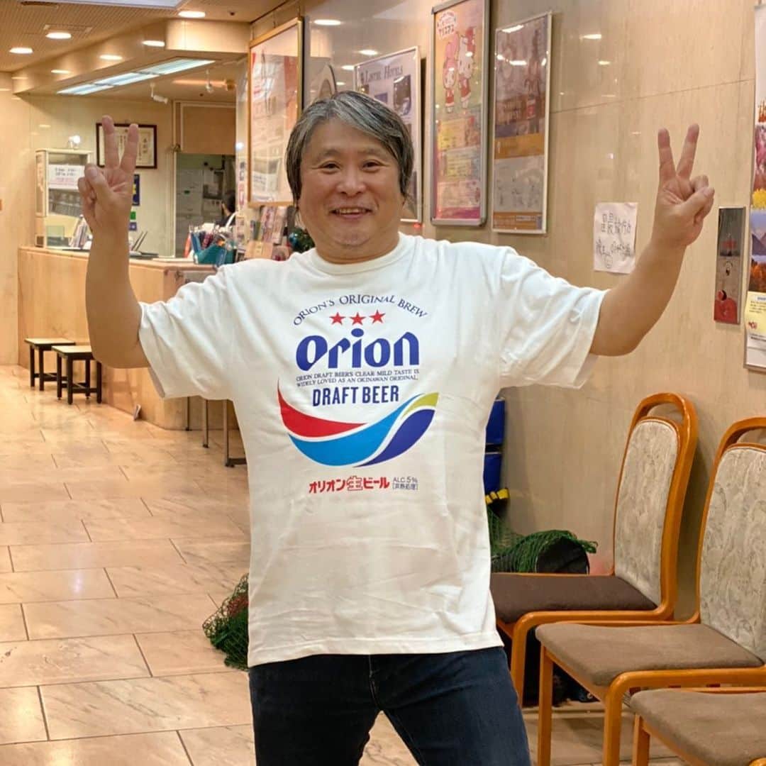 Larry のインスタグラム：「本物を着用しています。 #orionbeer  #garlicboys」