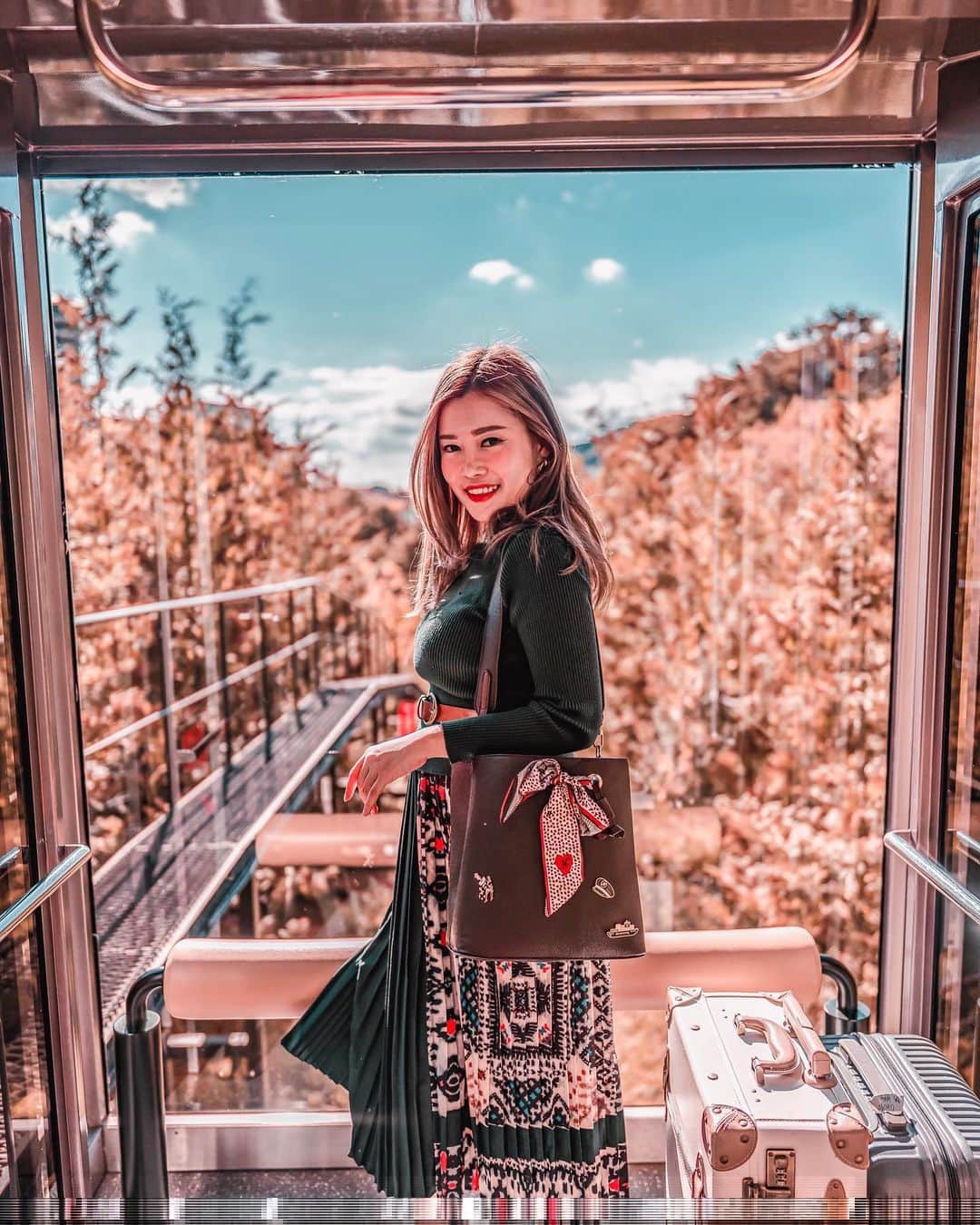 のインスタグラム：「Riding private cable car that’s exclusively for KAI KINUGAWA hotel guests. The cable car brought us to the top of the mountain, surrounded by trees as far as eyes can see. And what awaits us after the ride is the beautiful hidden luxury ryokan  Check out my KINUGAWA highlight in case you missed it. Shall I make a room tour about it? 🥰」