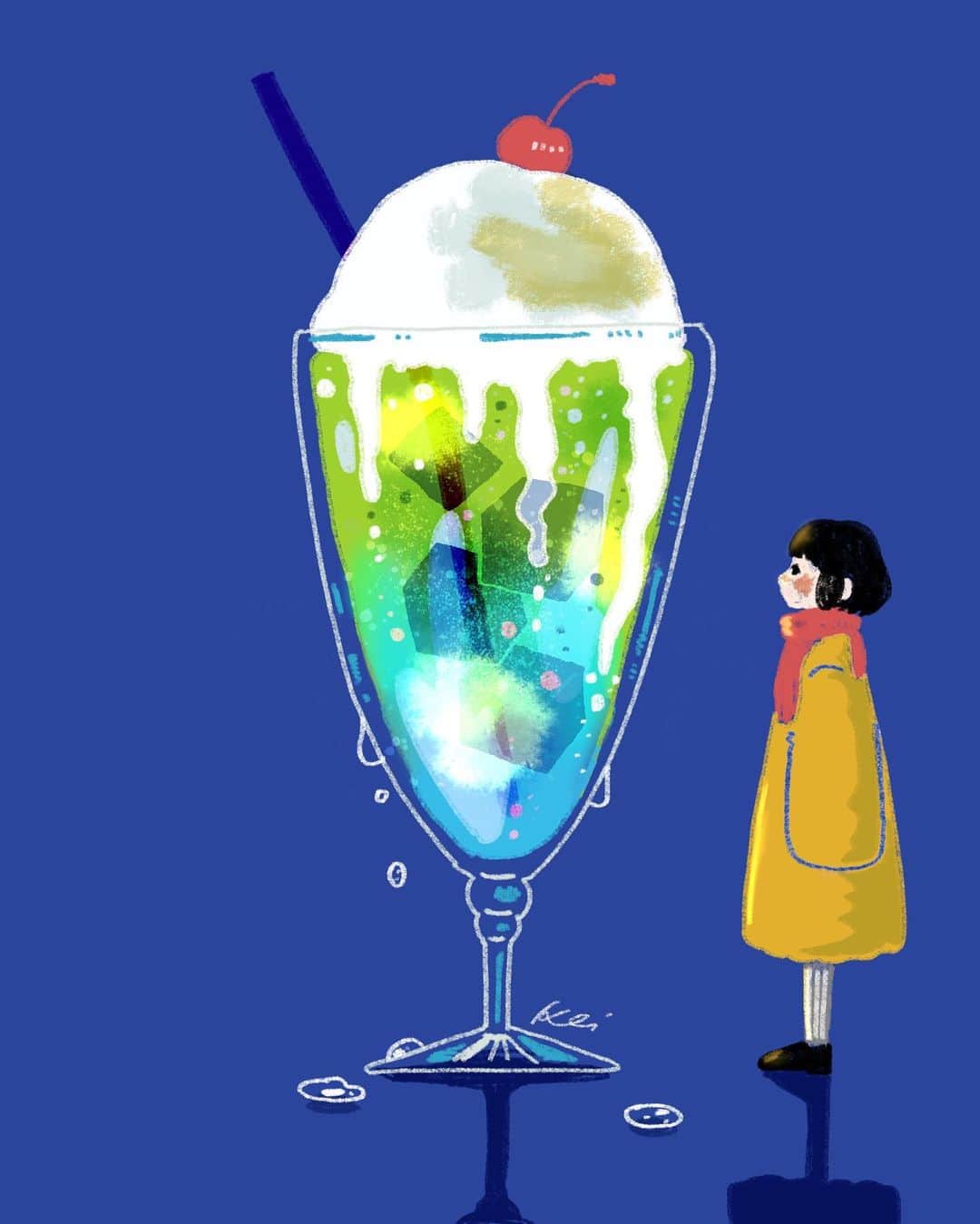 奥田 けいさんのインスタグラム写真 奥田 けいinstagram 甘くて綺麗なクリームソーダが飲みたい夜 Illustration Collage Sky Igersjp Instagood Drawing Illustgram 空 青 Blue イラスト デジタルイラスト クリームソーダ 11月24日 時46分 Kei Okuda