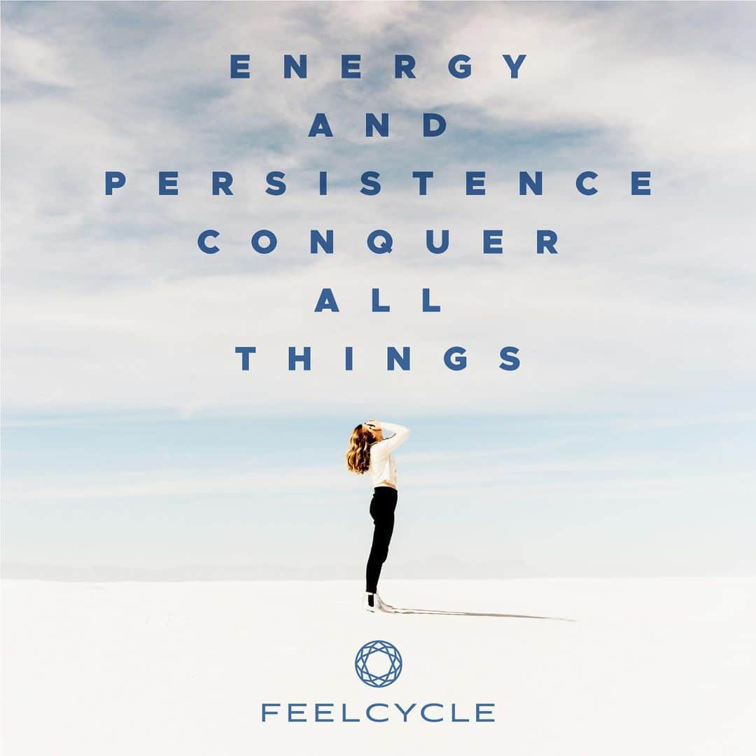 FEELCYCLE (フィールサイクル) さんのインスタグラム写真 - (FEELCYCLE (フィールサイクル) Instagram)「. Energy and persistence conquer all things. . -元気と根気があれば、何でもできる。- . #feelcycle #フィールサイクル #feel #cycle #mylife #morebrilliant #itsstyle #notfitness #暗闇フィットネス #バイクエクササイズ #フィットネス #ジム #45分で約800kcal消費 #滝汗 #ダイエット #デトックス #美肌 #美脚 #腹筋 #ストレス解消 #リラックス #集中 #マインドフルネス #音楽とひとつになる #格言 #名言 #人生 #輝く #ポジティブ」11月25日 6時23分 - feelcycle_official