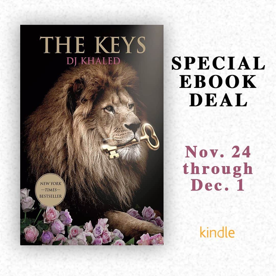 DJキャレドさんのインスタグラム写真 - (DJキャレドInstagram)「Special Deal Alert 🚨 Now through 12/1, the New York Times Bestseller THE KEYS 🔑 ebook is $1.99 everywhere ebooks are sold. Go get the 🔑s to success!」11月25日 6時46分 - djkhaled