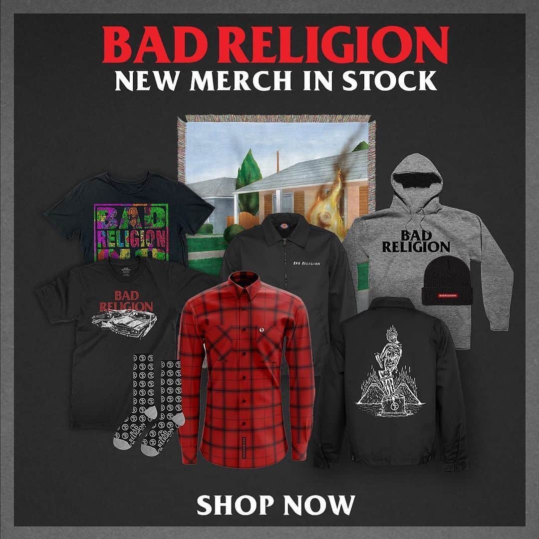 Bad Religionさんのインスタグラム写真 - (Bad ReligionInstagram)「Just in time for the holidays, we've got plenty of new Bad Religion merch to keep you warm this winter. Head over to the online store and check out all the exclusive new merch. Plus all orders will get FREE shipping for a limited time!  #BadReligion #merch #bandmerch #kingsroadmerch」11月25日 6時48分 - badreligionband