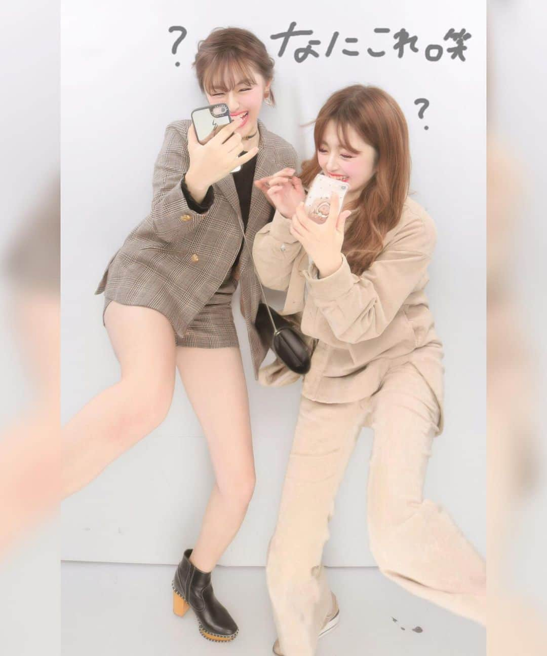 渡邊菜々さんのインスタグラム写真 - (渡邊菜々Instagram)「・ なのかちと違うプリ📸 ほんとに2人ともマシンガントークだし久々感なさすぎて😂 黙ってる時がなさすぎてあっという間に時間経ってた😭 でも明後日会えるもんね！！！ 楽しみ🥺🤎 近かったらなーって毎回思う。 いつもありがとう💌 ・ #プリ#プリクラ#ぷりんと倶楽部  #久々撮った笑#ポーズ何していいかわかんなくて笑笑 #最後のプリ321で飛び込んだ笑笑 #2人がケータイ持ってる理由知りたい？ #動画撮ろうと思ったけど2人とも撮れてなかった笑 #ばかじゃん#爆笑しかしてない笑 #笑い止まんないし笑笑#すき#控えめに言ってね #2人ともセットアップ#かぶりがち #なのなな#わたなな#渡邊菜々#🌻」11月24日 23時37分 - watanana1225