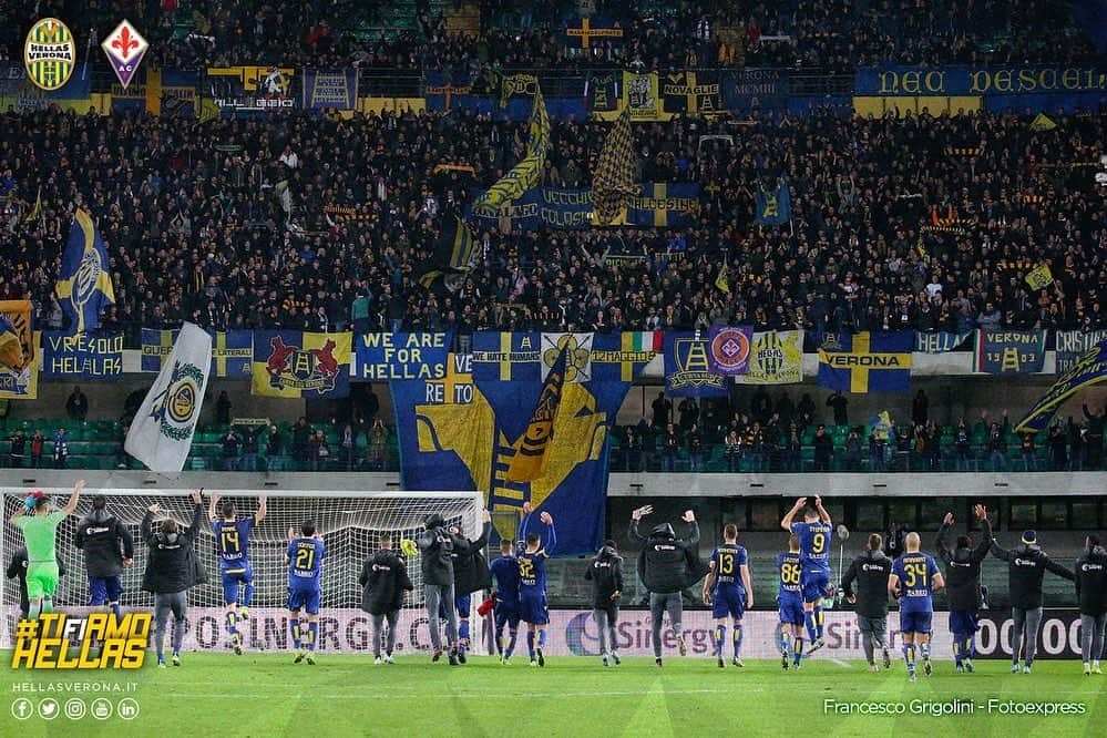 エラス・ヴェローナFCさんのインスタグラム写真 - (エラス・ヴェローナFCInstagram)「📸 Le foto di #VeronaFiorentina 🤩💛💙 #DaiVerona #sudiamocelA」11月25日 1時31分 - hellasveronafc