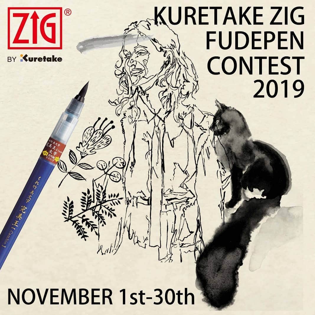 のインスタグラム：「5days left for the contest ! We are waiting for your entry ↓↓ ★KURETAKE ZIG FUDEPEN CONTEST 2019★  Do you use Kuretake’s brush pen ?  Share your artwork to win full range of Kuretake Bimoji Cambio series !  Period: November 1st -30th 2019  Rules  1. Follow @kuretakejapan  2. Repost this post or share with story or both !  3. Make artwork by using Kuretake's brush pen  4. Post picture of your artwork with Kuretake's brush pen with hashtag #kuretakebrushpen and #kzfc2019.  Winners will be announced on December 10th on Kuretake official Instagram account.  Winners are offered prize and nominated as Kuretake Bimoji Cambio Ambassador.  Ambassador would be invited to answer quick questionnaire for marketing.  We might repost artworks posted during this contest.  Prize: Full range of Kuretake Bimoji Cambio series  NEW ! Kuretake Bimoji Cambio Tambien all 12 colors x 1 - Kuretake Bimoji Cambio Large Black x 1 -Kuretake Bimoji Cambio Medium Black x 1 -Kuretake Bimoji Cambio Medium Vermillion x 1 -Kuretake Bimoji Cambio Medium Gray x 1 -Kuretake Bimoji Cambio Fine Black x 1  We are waiting for your entries !  #brushpencontest #kuretakebrushpen #kzfc2019 #kuretake #ZIG #kuretakezig #呉竹 #筆ペン #brushpen #fudepen」
