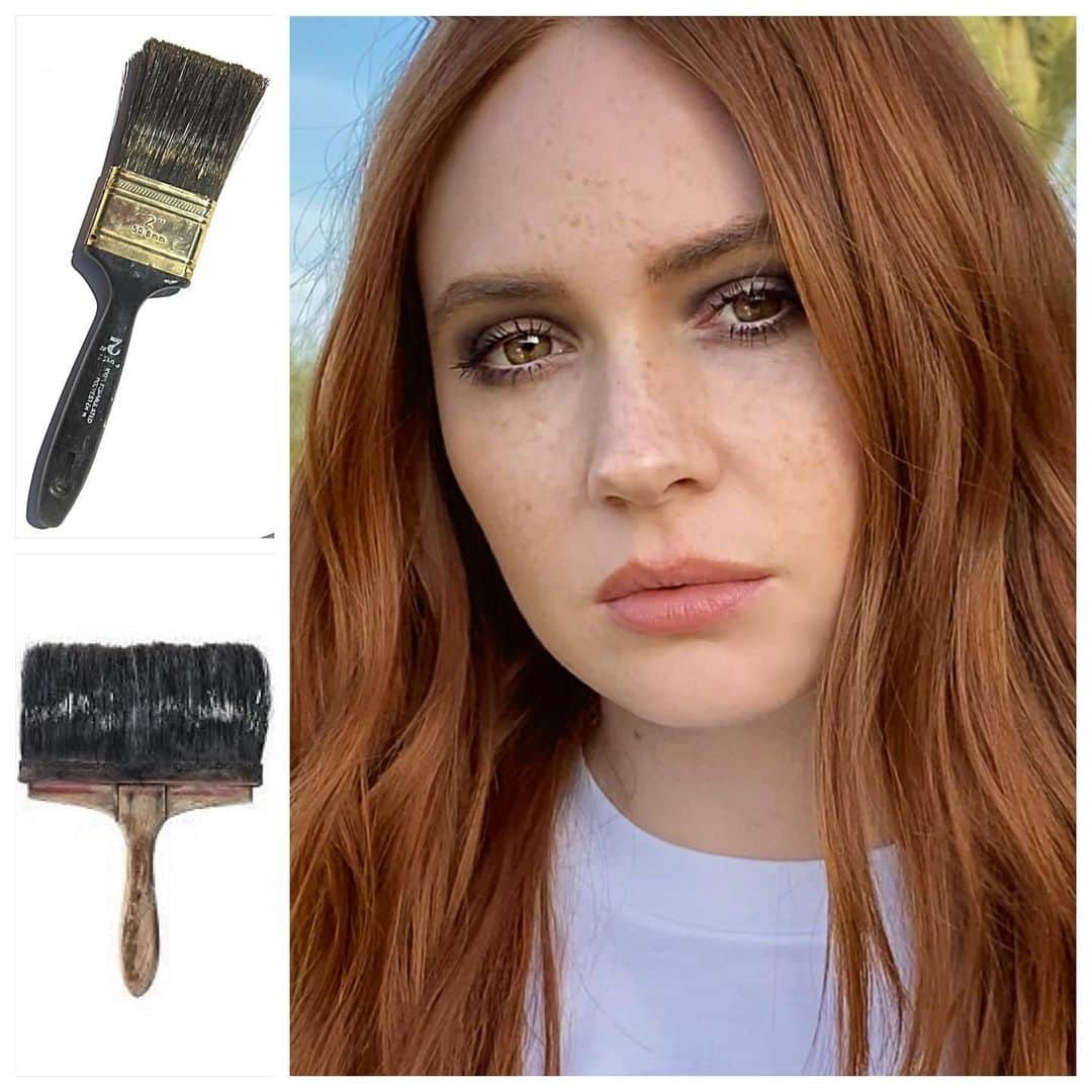 JO BAKERのインスタグラム：「K A R E N • G I L L A N 🏴󠁧󠁢󠁳󠁣󠁴󠁿 Grime time.... with greased up “dirty brush” looking Smokey eyes on the delightful #scottish action babe #KarenGillan  Tap for team!!」