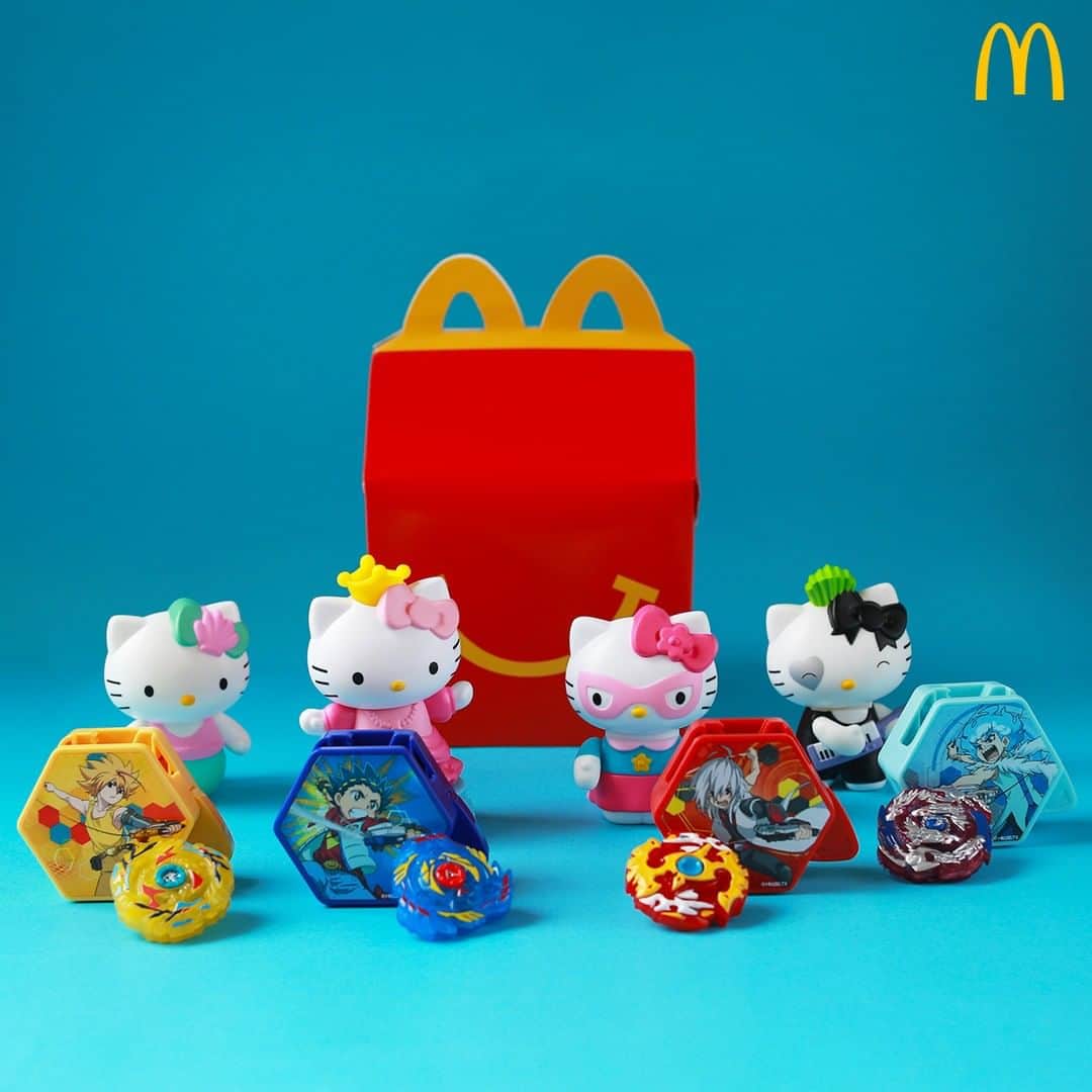 McDonald's Philippinesのインスタグラム：「Make playtime with your kids more fun with a Hello Kitty or Beyblade toy in every Happy Meal. Order now at the McDonald’s nearest you!  What are you getting your little one today? Let us know below.」