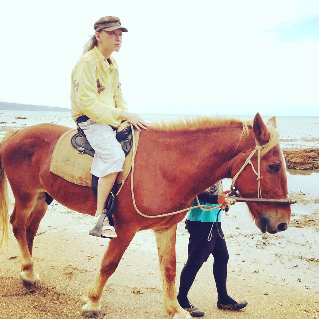 日出郎さんのインスタグラム写真 - (日出郎Instagram)「Ride on horse🐴🐴🐴 #日出郎  #乗馬 #金原亭杏寿 #金原亭駒平 #石垣島」11月25日 12時42分 - hiderou1030