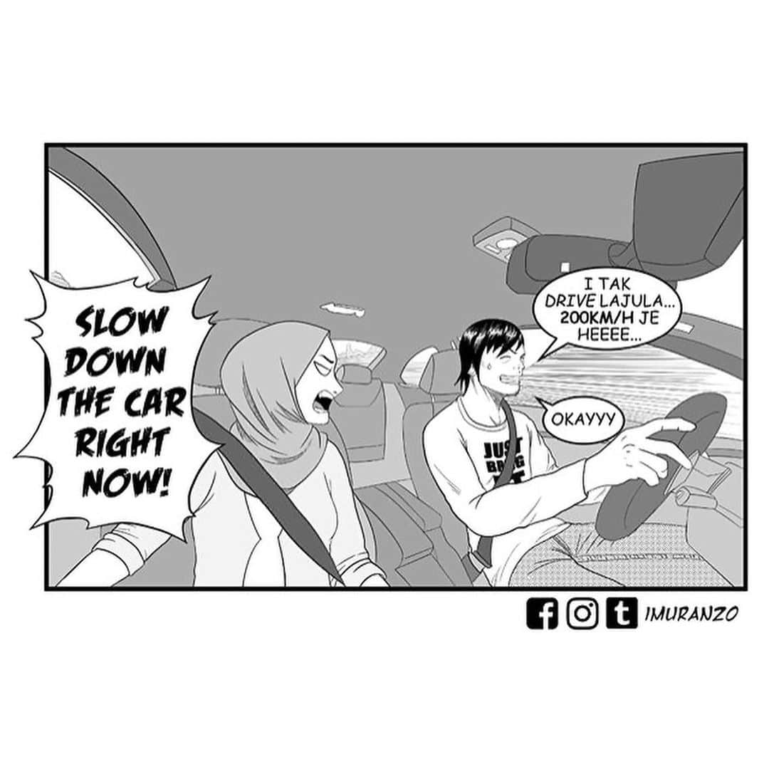 Koleksi Komik Malaysiaさんのインスタグラム写真 - (Koleksi Komik MalaysiaInstagram)「#Repost @imuranzo_comic with @get_repost ・・・ DONT DRIVE LAJU-LAJU' 🚗💨⛔ Bila nak drive laju2 tu ingatlah orang yang tersayang disebelah anda ☺☺☺ .  Kalo x... kene marah dengan diorang fufufu🗣😡😠 . . . . 👉Follow @imuranzo_comic for more !🍫 . . . #imuranzo @imuranzo_comic . . . . ➖➖➖➖➖ 🎌HASHTAGS🎌➖➖➖➖➖ #komik #komikmalaysia #koleksikomikmalaysia  #komikstrip #gengkomik #komikharian #drawing #mangadrawings  #imuranzo」11月25日 13時51分 - tokkmungg_exclusive