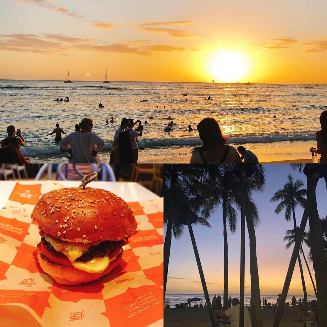 内田滋さんのインスタグラム写真 - (内田滋Instagram)「‪初ハワイに来たからにはとサンセットのビーチに。‬ ‪うむ、やはり海は綺麗だ。‬ ‪で、やはり、ハワイだしハンバーガーを。‬ ‪うむ、最高に美味しくない。‬ ‪素敵だな、ハワイ。‬」11月25日 14時14分 - shige_uchida
