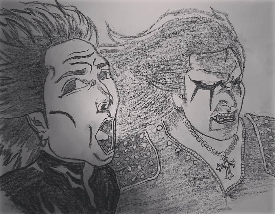 のインスタグラム：「ムサフェス出演アーティストを描いてみた！  第2弾は  SEX MACHINEGUNS⚡  前回のムサフェスにも出てもらったマシンガンズ！  今回も暴れてくれるでしょう‼️ 「テレ・マーカーpresentsMUSASHI ROCK FESTIVAL2020」 2020年1月13日(月)豊洲ピット  公式ホームページ http://musashirockfestival.com/  #武蔵 #ムサフェス #musashirockfestival2020  #sexmachineguns  #heavymetal  #豊洲ピット  #2020年1月13日」