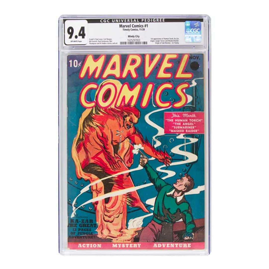HYPEBEASTさんのインスタグラム写真 - (HYPEBEASTInstagram)「#hypeAF: The highest-graded copy of ‘Marvel Comics No. 1’ issued in 1939 has sold for a whopping $1.26 million USD, becoming the most expensive @marvel comic ever sold at a public auction. The copy was given a 9.4 rating out of 10 by Certified Guaranty Company and was originally owned by a Pennsylvanian mailman who was an avid comic book collector. Head to the link in our bio for more details. ⁠ Photo: @heritageauctions」11月25日 21時25分 - hypebeast