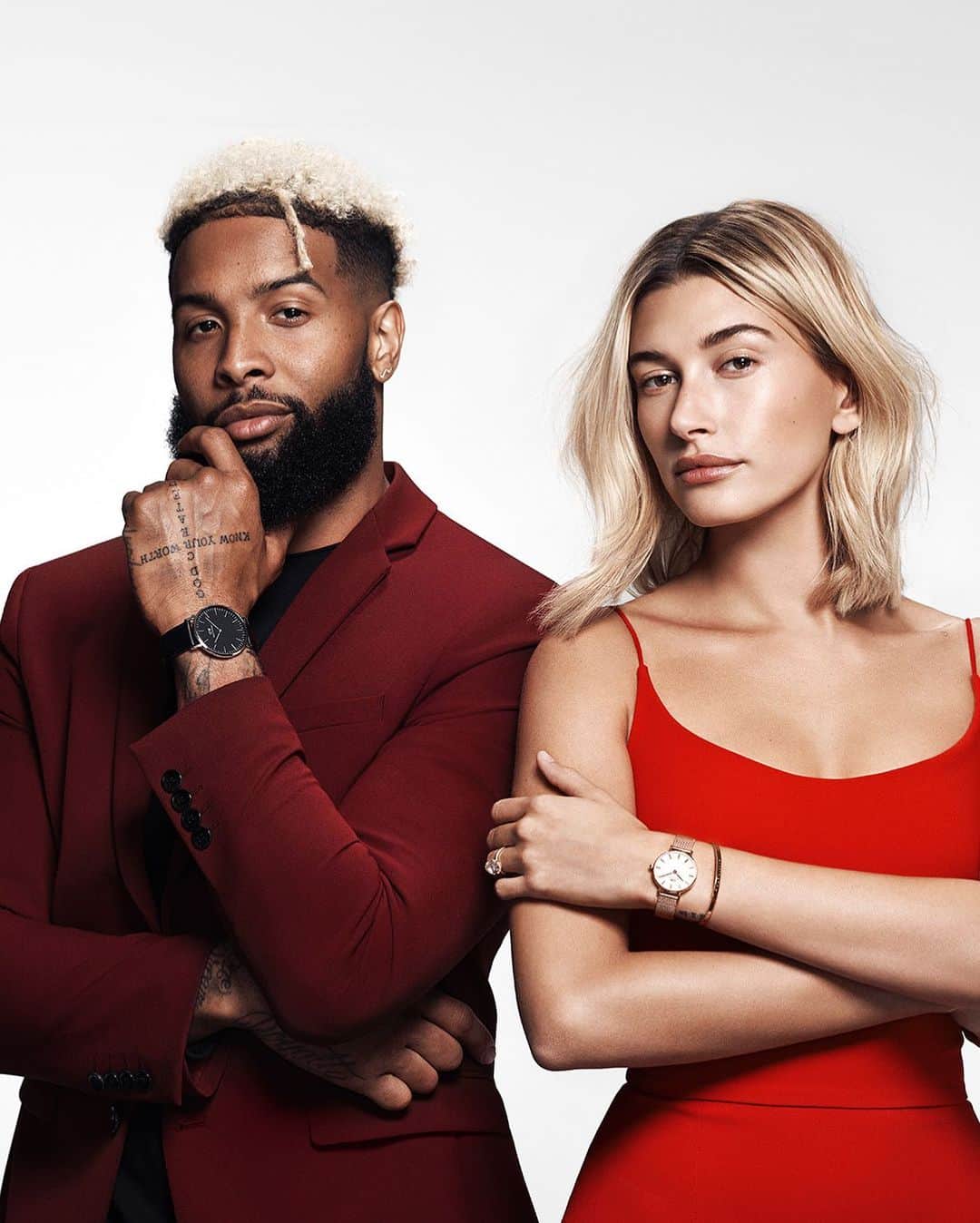 オデル・ベックハン・ジュニアのインスタグラム：「Just wanted u to kno Biebs we weren’t as close as this picture seems😭 #danielwellington @haileybieber @danielwellington」