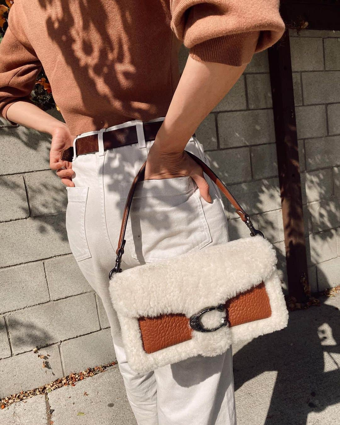 クリッセル・リムさんのインスタグラム写真 - (クリッセル・リムInstagram)「Making all the excuses to wear turtle necks and break in my new shearling purse from @coach and @nordstrom but really it’s 80 degrees out! #CoachNY #TabbyBag #ad」11月26日 5時33分 - chrisellelim