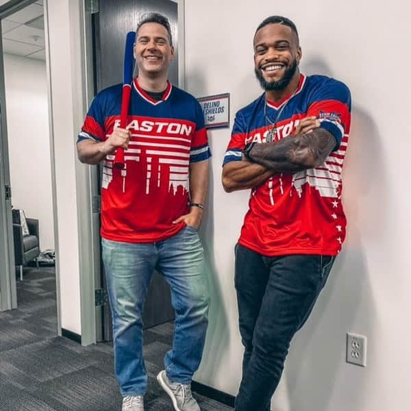 デライノ・デシールズ・ジュニアのインスタグラム：「Had a great time hanging with my guy @crose127 Friday at @eastonbaseball. Y’all put on a really fun event.」