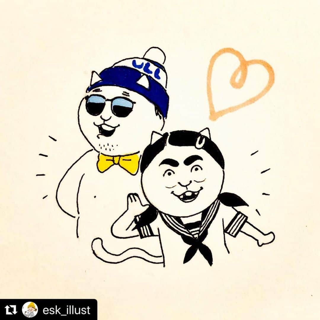 ねこさんのインスタグラム写真 - (ねこInstagram)「おめでとうございます㊗️🎊💑 #Repost @esk_illust with @make_repost ・・・ : : 結婚ラッシュが止まらない〜 てっきり、ふたりはずっと好き同士なのかと思ってたけど意外とそうでもなかったのね。 : 絶対似ないであろう石崎Dは、いつかの雪山余興バージョンでご登場いただきました。 : ずっと見てきたので勝手に嬉しい笑 おめでとうございます〜(・∀・)🎉 : : #イラスト#イラストレーター#ラクガキ#おえかき#まんが#猫#ねこ#ネコ#芸人#お笑い#イモト#イモトアヤコ#石崎D#結婚#おめでとう#勝手に猫化」11月26日 12時11分 - neko_magazine