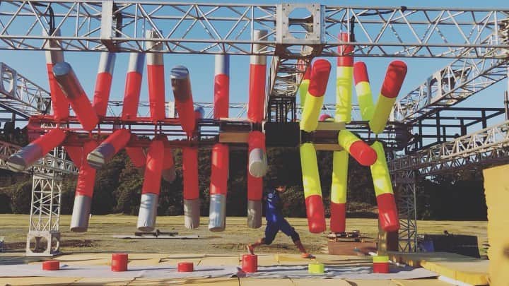 乾雅人のインスタグラム：「New obstacle of SASUKE Ninja Warrior 2019 "Fish Bone 改"」