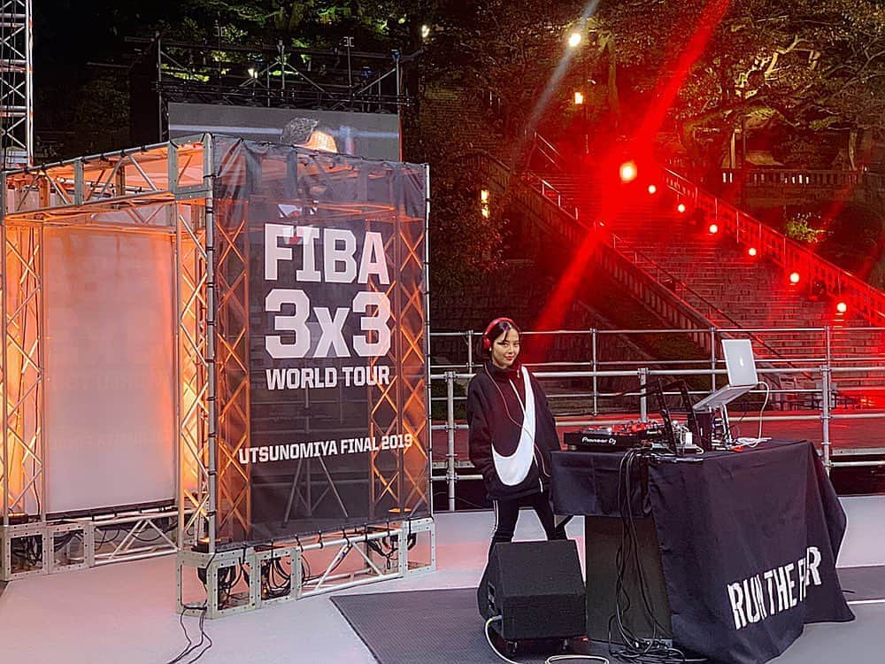 松崎夕のインスタグラム：「・ ✔︎✔︎✔︎ ・ ・ #Nike #3x3 #3x3WT #3人制バスケ #Fiba3x3 #Utsunomiya #宇都宮 #二荒山神社﻿ #Dj #DJYOUMATSUZAKI #YOUMATSUZAKI #Tokyo #Japan #Club #Music #Hiphop #Japanesedj #Asiandj #Djlife」