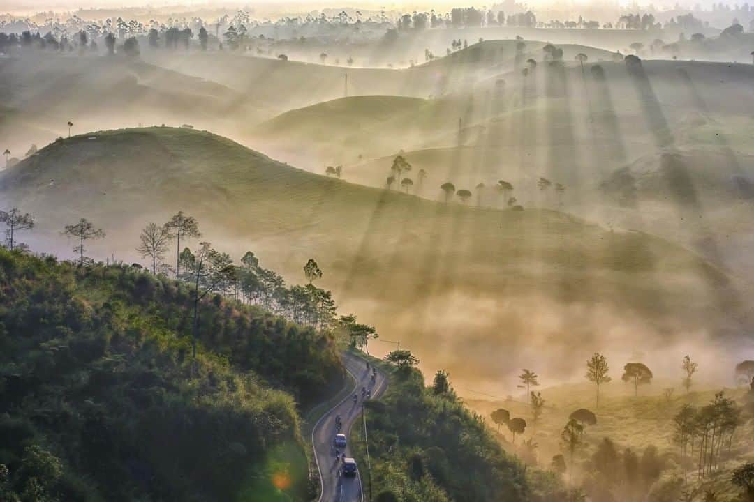 Canon Asiaのインスタグラム：「By capturing from an elevated viewpoint, @sasandrie was able to get an extensive view of the landscape 🖼️, achieving this breathtaking view of Cukul’s tea plantation hills shrouded in mist 🌫️ . 📷 Image by @sasandrie shot using the Canon EOS 5D Mark III | Canon EF 70-200mm f/2.8L IS II USM | f/32 | 1/80s | ISO 800 | 70mm  Want your photos to be featured too? Tag them with #canonasia or submit them on My Canon Story, link in bio!  #canonasia #photography #cukul #bandung #indonesia #mist #mistphotography #sunrisepointcukul #landscape #landscapephotography」