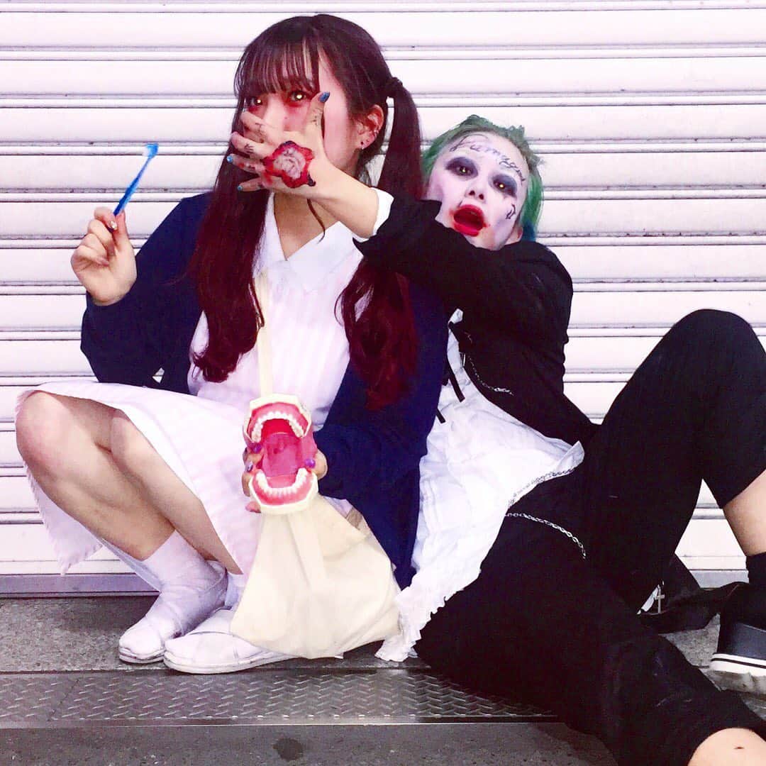胡桃そらさんのインスタグラム写真 - (胡桃そらInstagram)「#ハロウィン #🎃 #joker #歯科助手 #🦷 #🃏 #shibuya」11月26日 16時16分 - sora__kurumi