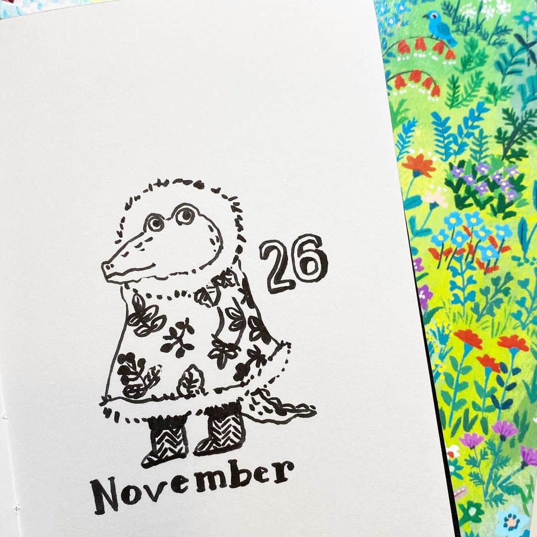のインスタグラム：「寒い日  #yumikitagishicalendar_november」