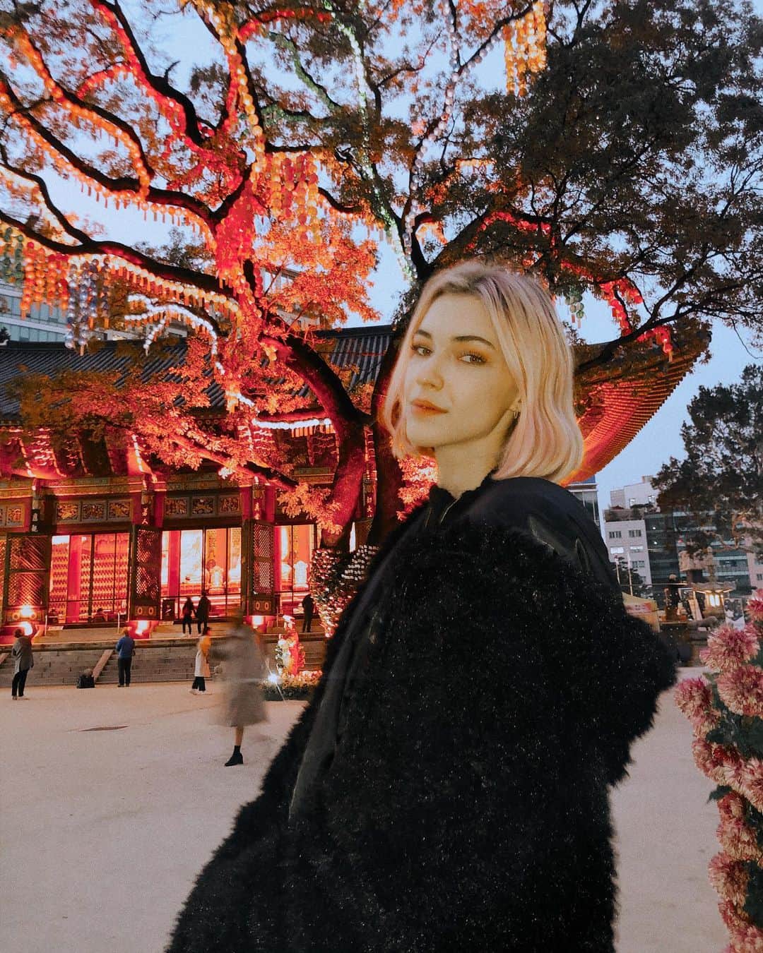 ステファニー・ミチョヴァのインスタグラム：「Still finding new places in this beautiful city 아직까지도 새로운 것들이 많은 아름다운 도시 서울 ! 🍁🍂 adjusting to being in a different country can be tough sometimes, so I think it’s important to always try to find new beautiful places. Who knows about that expat life and struggle? ❤️ #auswandern」