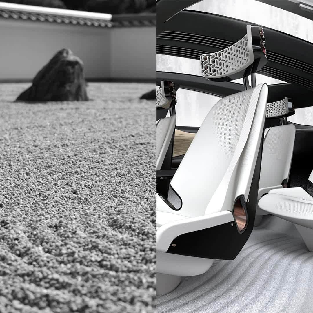 のインスタグラム：「From the meticulously raked rock gardens in Japan to the floor of the #NissanIMx concept. (2/3) #NissanDNA #Nissan #IntelligentMobility | @alfonsoabaisa」