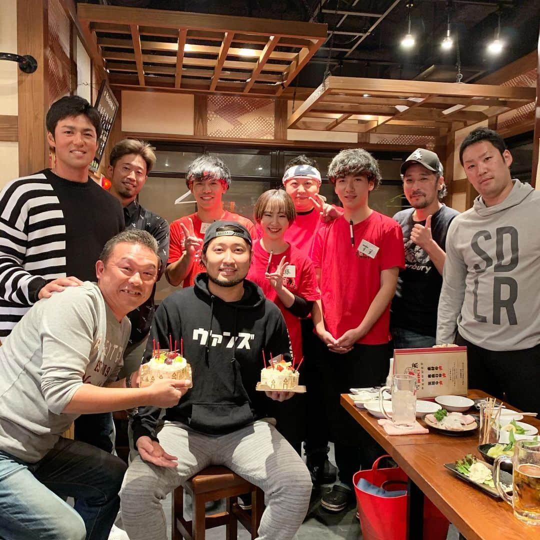 木村文紀のインスタグラム：「先日のDESCENTE会と武隈誕生日祭！ #増田達至#武隈祥太#外崎修汰#木村文紀」